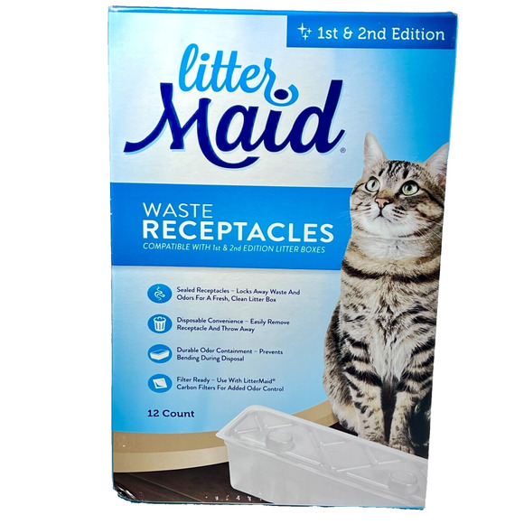 Litter Maid Waste Receptacles 1st & 2nd Edition Cat Litter Boxes 12 Count New - Picture 1 of 4